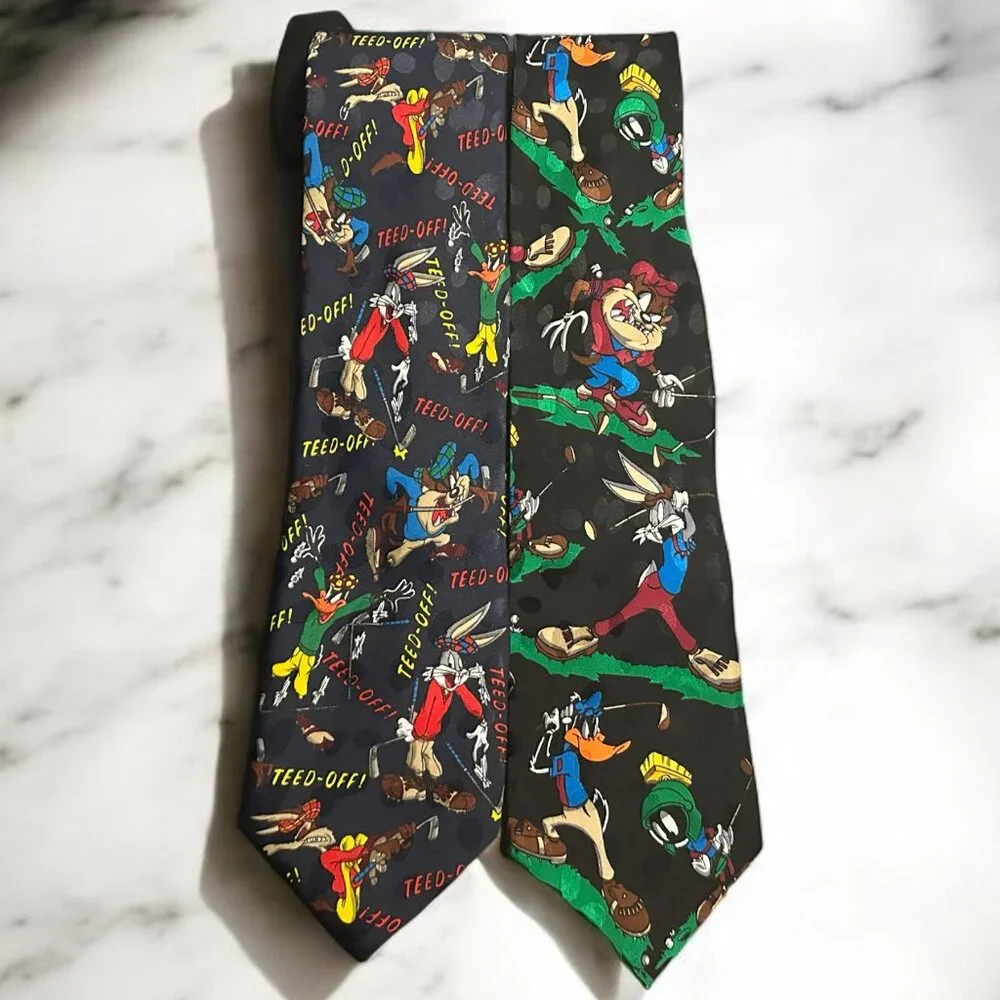 Vintage‎ 1994/1995 Looney Tunes Cartoon Golf Theme Men's Necktie 2 TOTAL